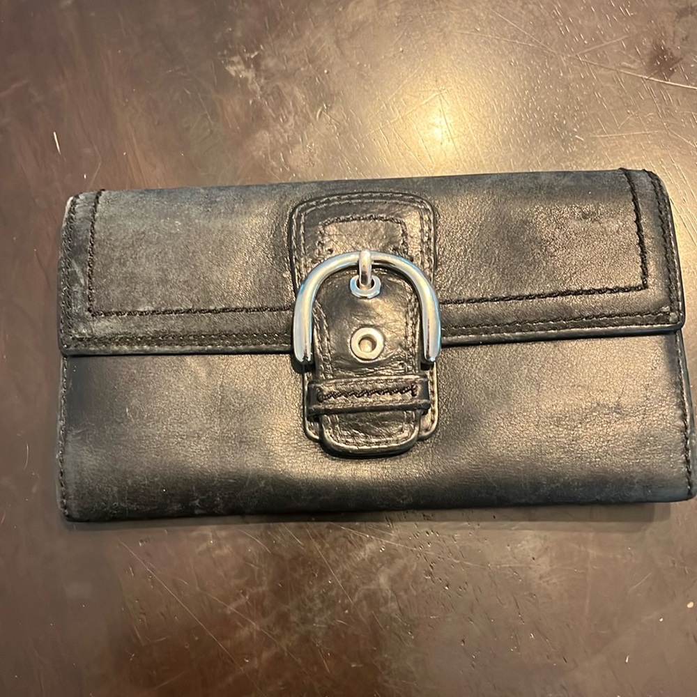 Black leather Coach wallet